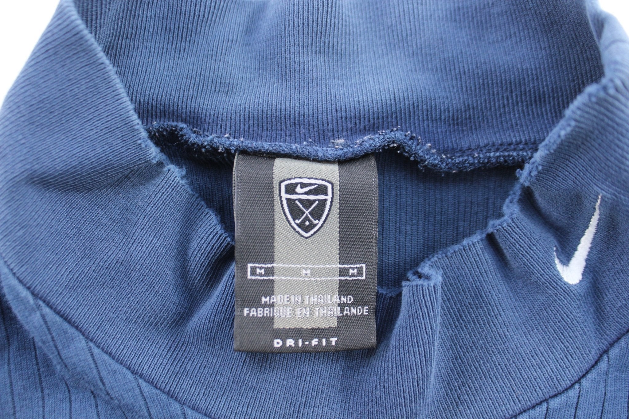 Nike Golf Embroidered Logo Blue Mock Neck LS T-Shirt - T-Shirts - Thrifted Threads