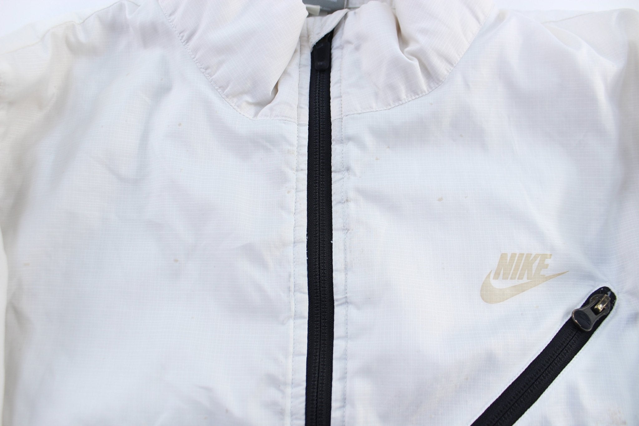 Nike Logo Black & White Zip Up Jacket - ThriftedThreads.com