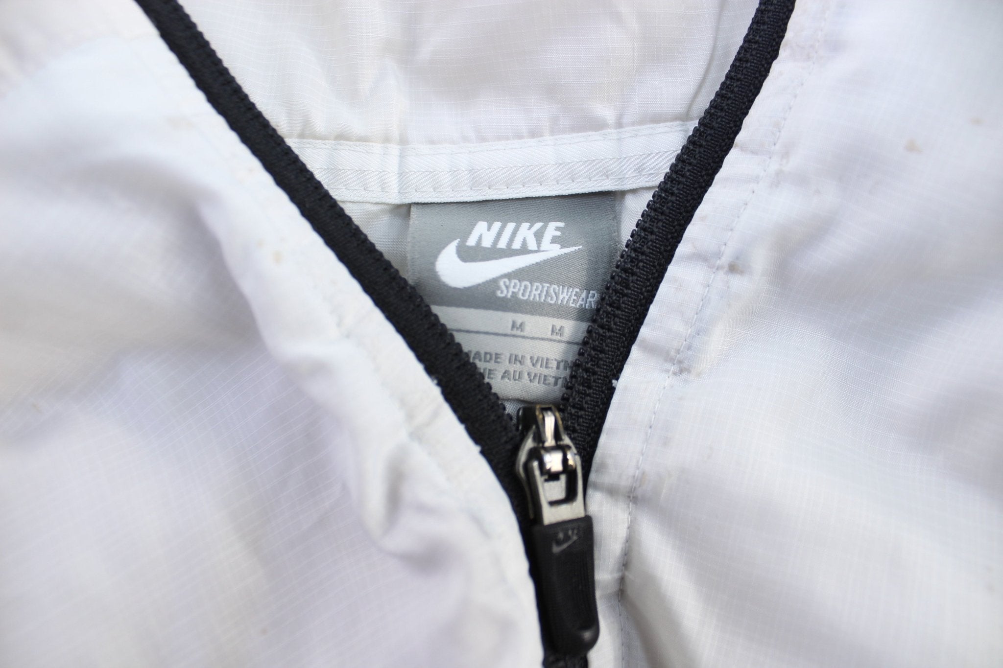 Nike Logo Black & White Zip Up Jacket - Jacket - Thrifted Threads