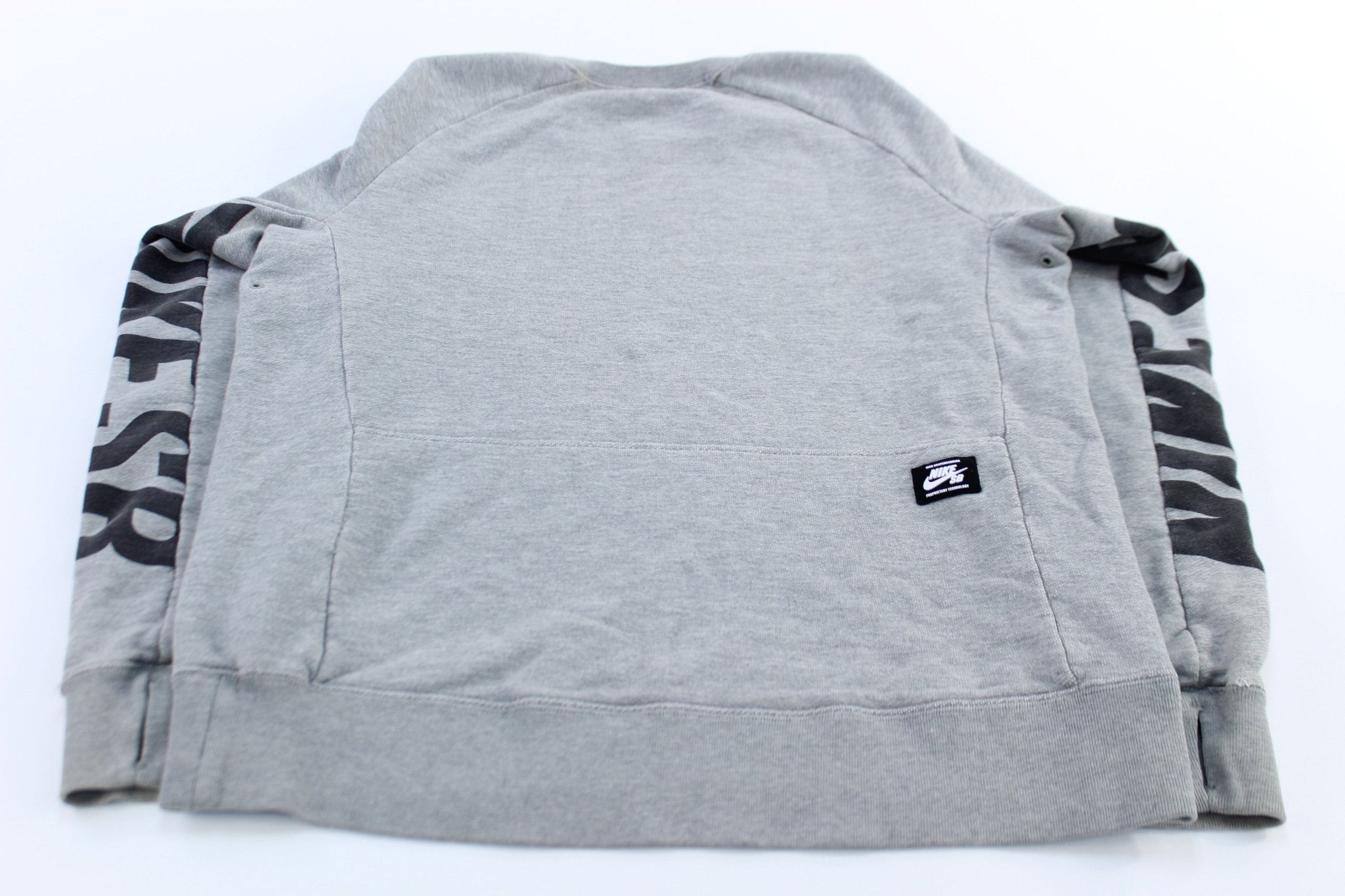 Nike SB Logo Grey Spellout Sweatshirt - ThriftedThreads.com