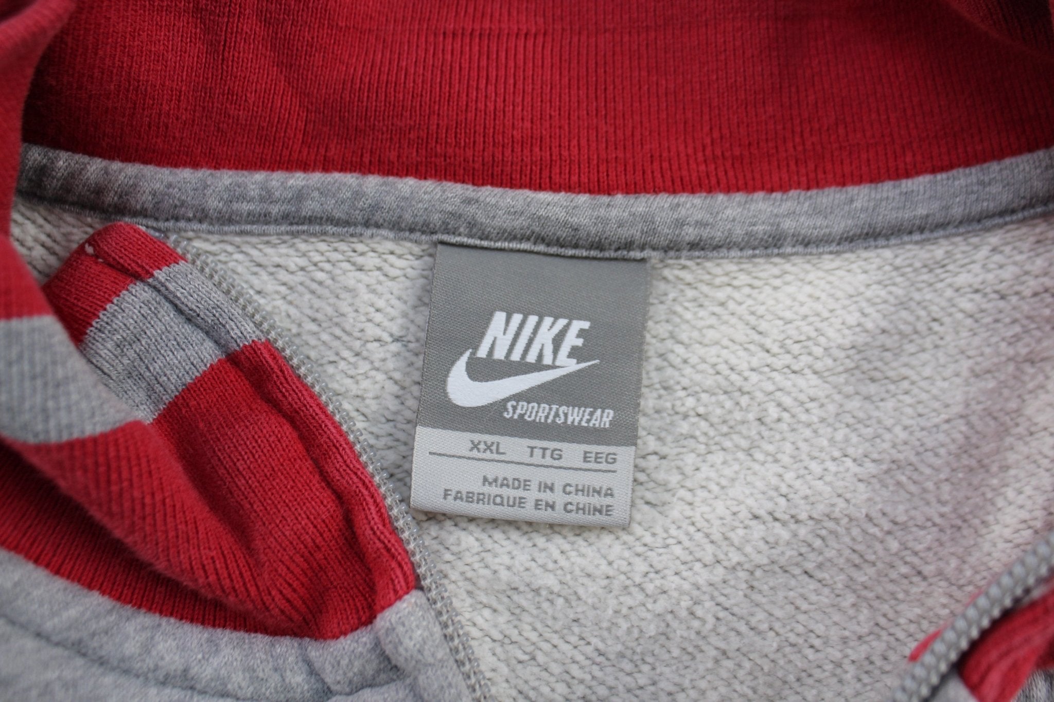 Nike Sportwear Embroidered Logo Red & Grey Track Jacket - Jackets - Thrifted Threads