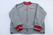 Nike Sportwear Embroidered Logo Red & Grey Track Jacket - Jackets - Thrifted Threads