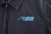 North Carolina Panthers Embroidered Black Zip Up Jacket - Jacket - Thrifted Threads