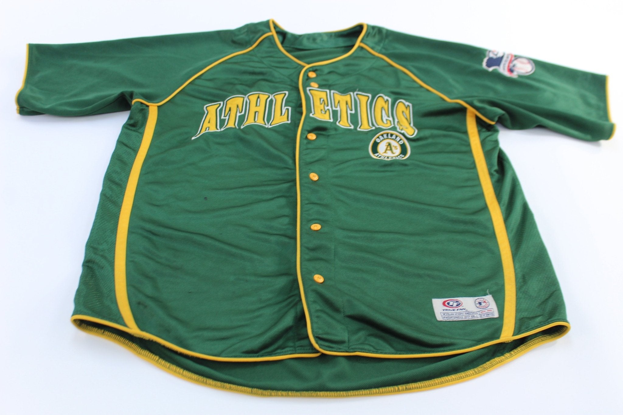 Oakland Athletics Embroidered True Fan Baseball Jersey - ThriftedThreads.com