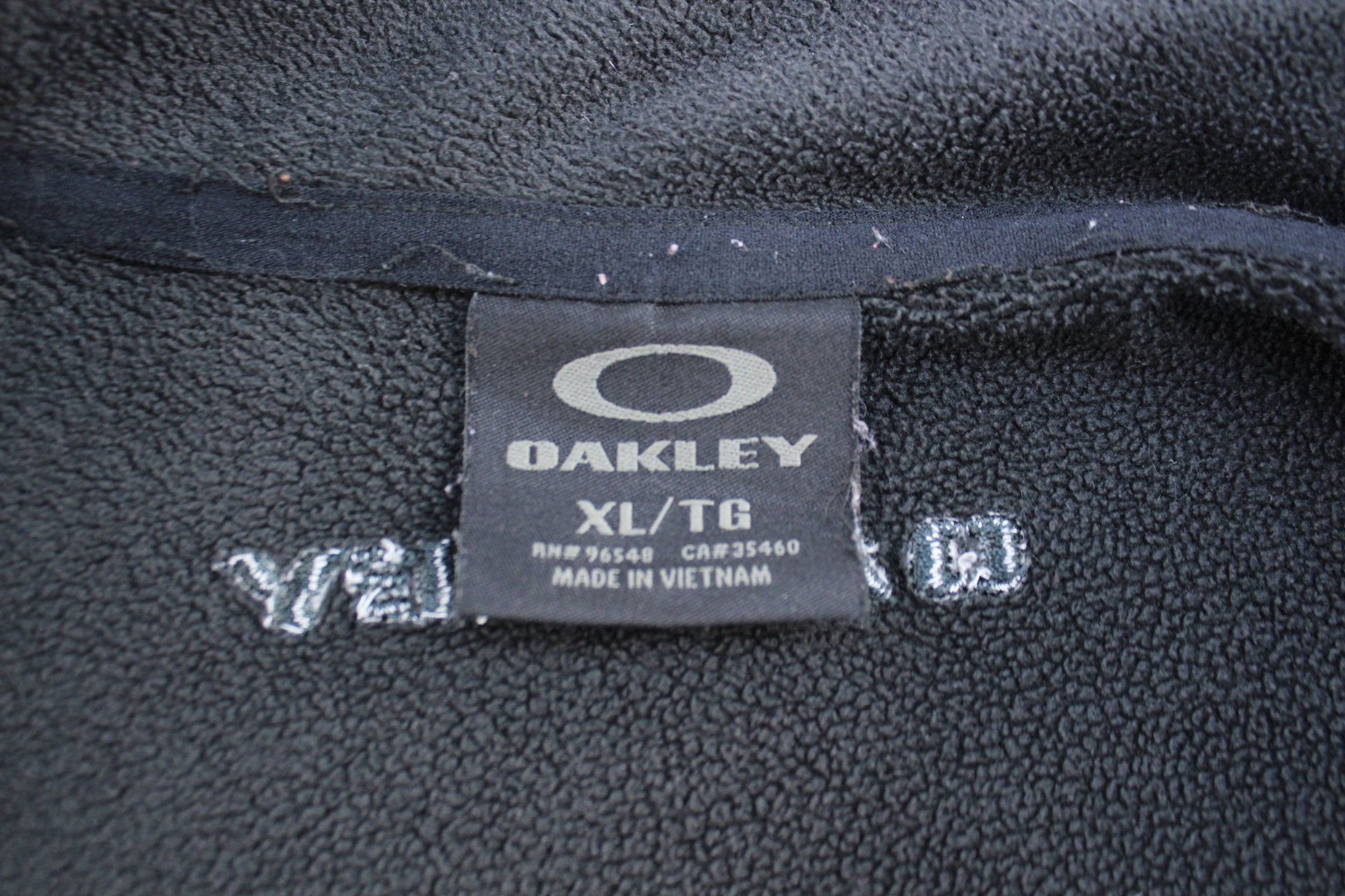 Oakley Embroidered Logo Black Fleece Zip Up Jacket - Jackets - Thrifted Threads