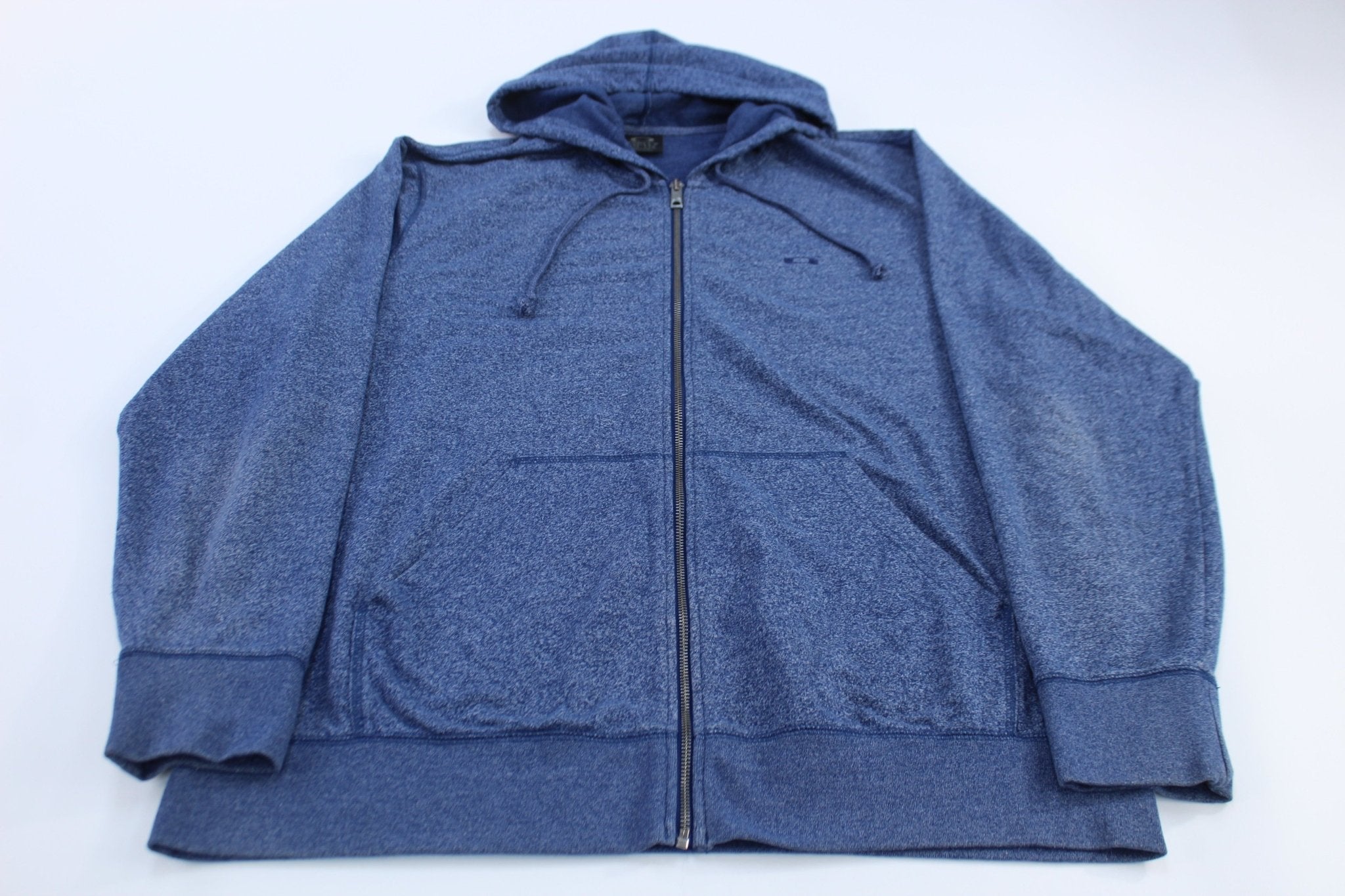 Oakley Embroidered Logo Blue Zip Up Hoodie - Jackets - Thrifted Threads