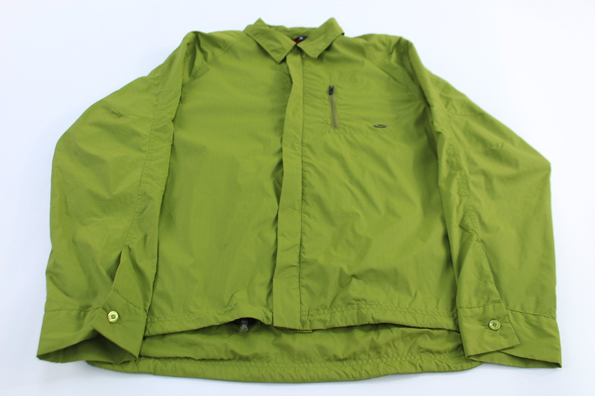 Oakley Embroidered Logo Green Windbreaker Jacket - Jackets - Thrifted Threads