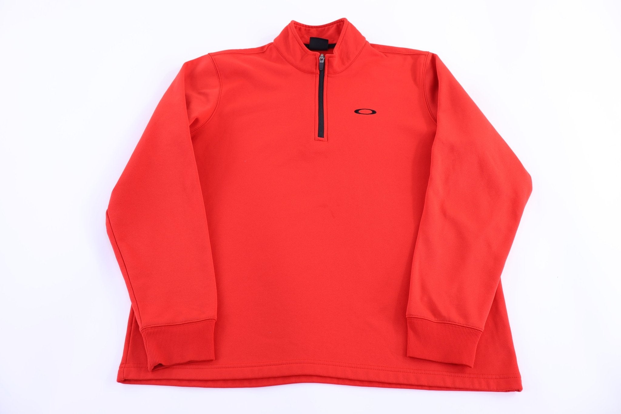 Oakley Embroidered Logo Red Quarter Zip Sweater - Sweater - Thrifted Threads