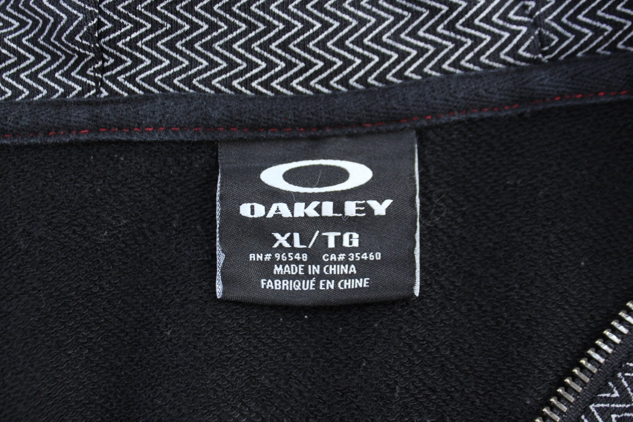 Oakley Grey & Black Full Zip Hoodie - ThriftedThreads.com