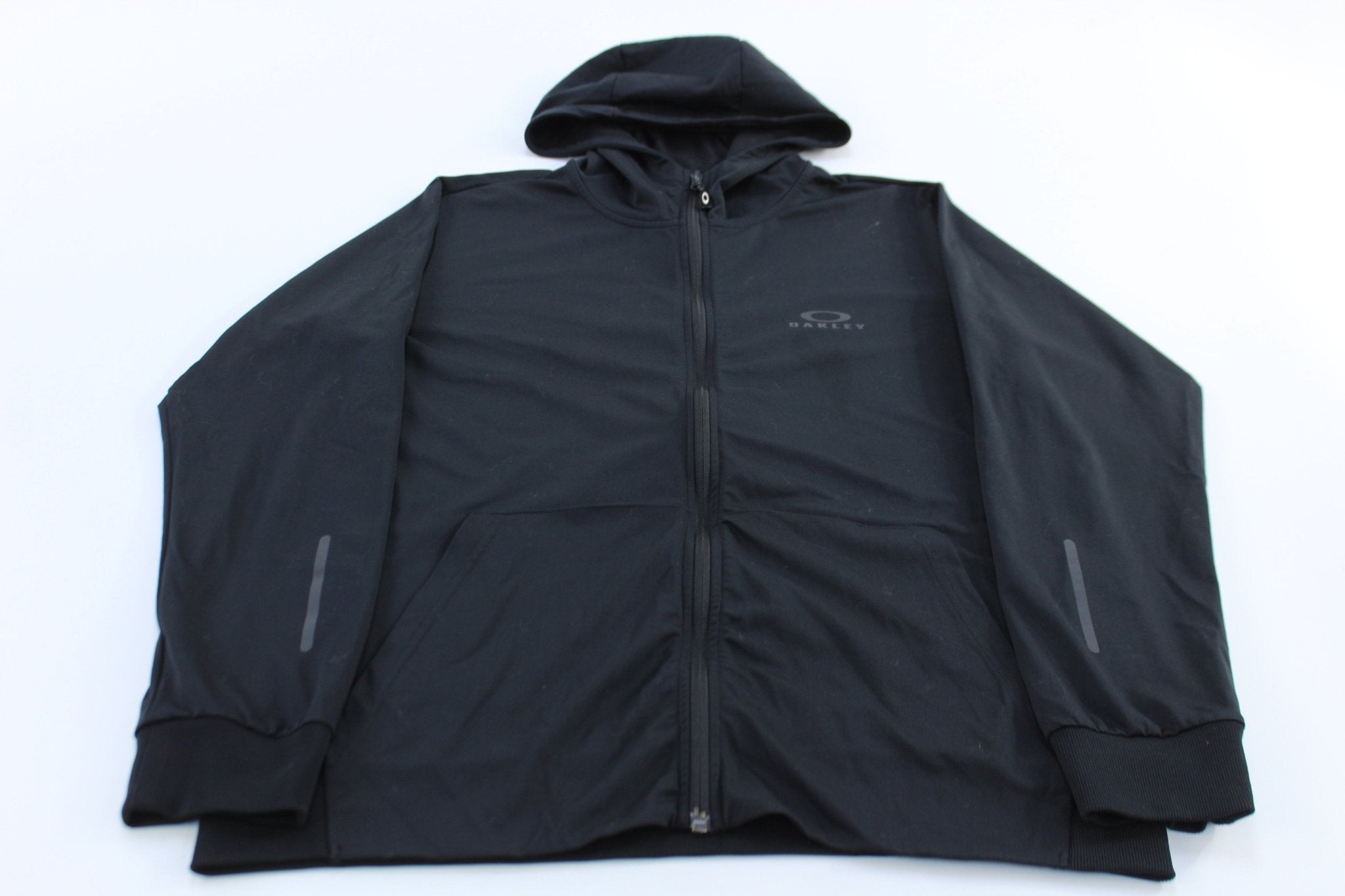 Oakley Logo Black Active Full Zip Hoodie - ThriftedThreads.com
