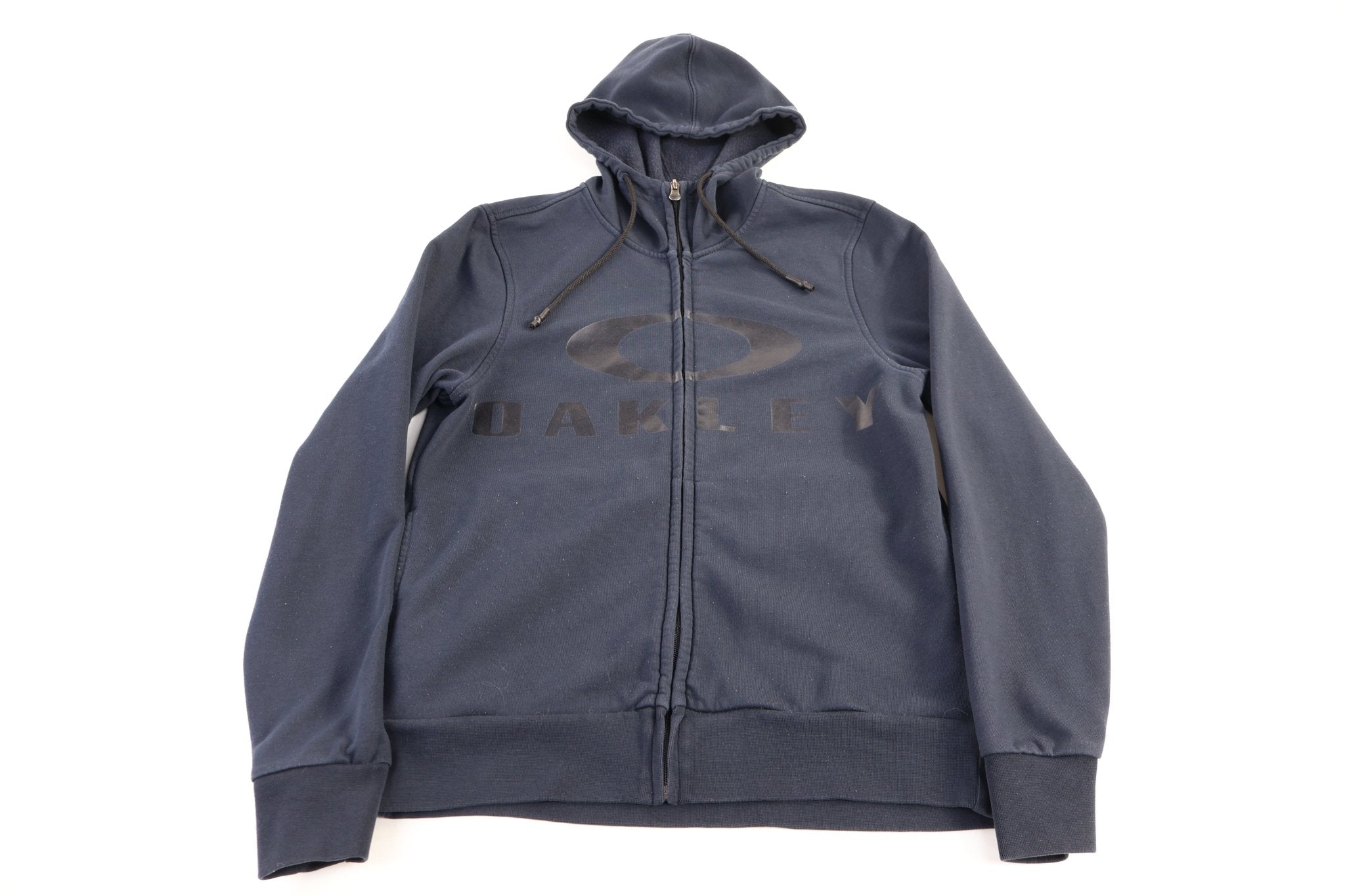 Oakley Logo Graphic Black Full Zip Hoodie - Jacket - Thrifted Threads