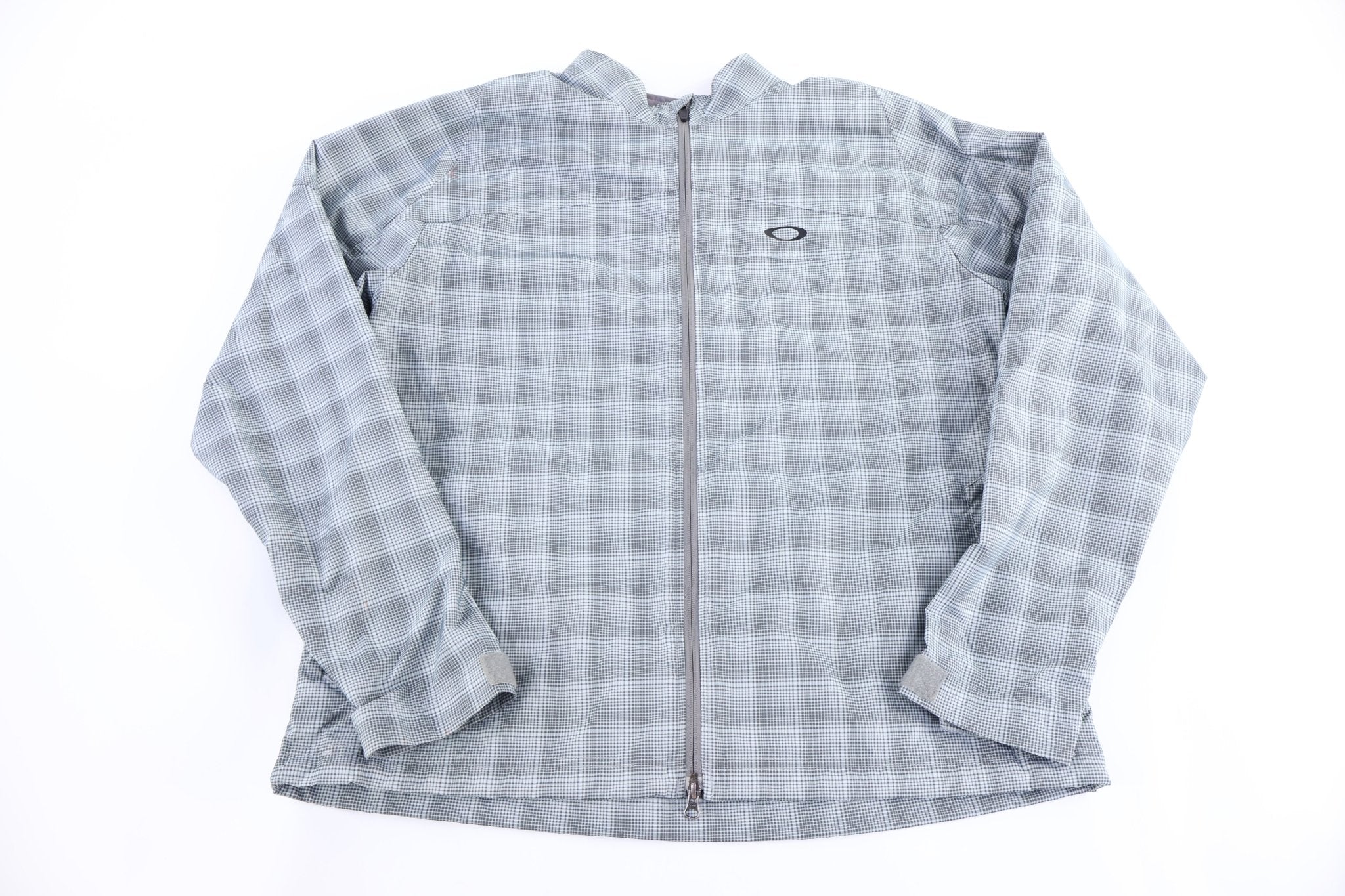 Oakley Logo Graphic Plaid Full Zip Jacket - Jacket - Thrifted Threads