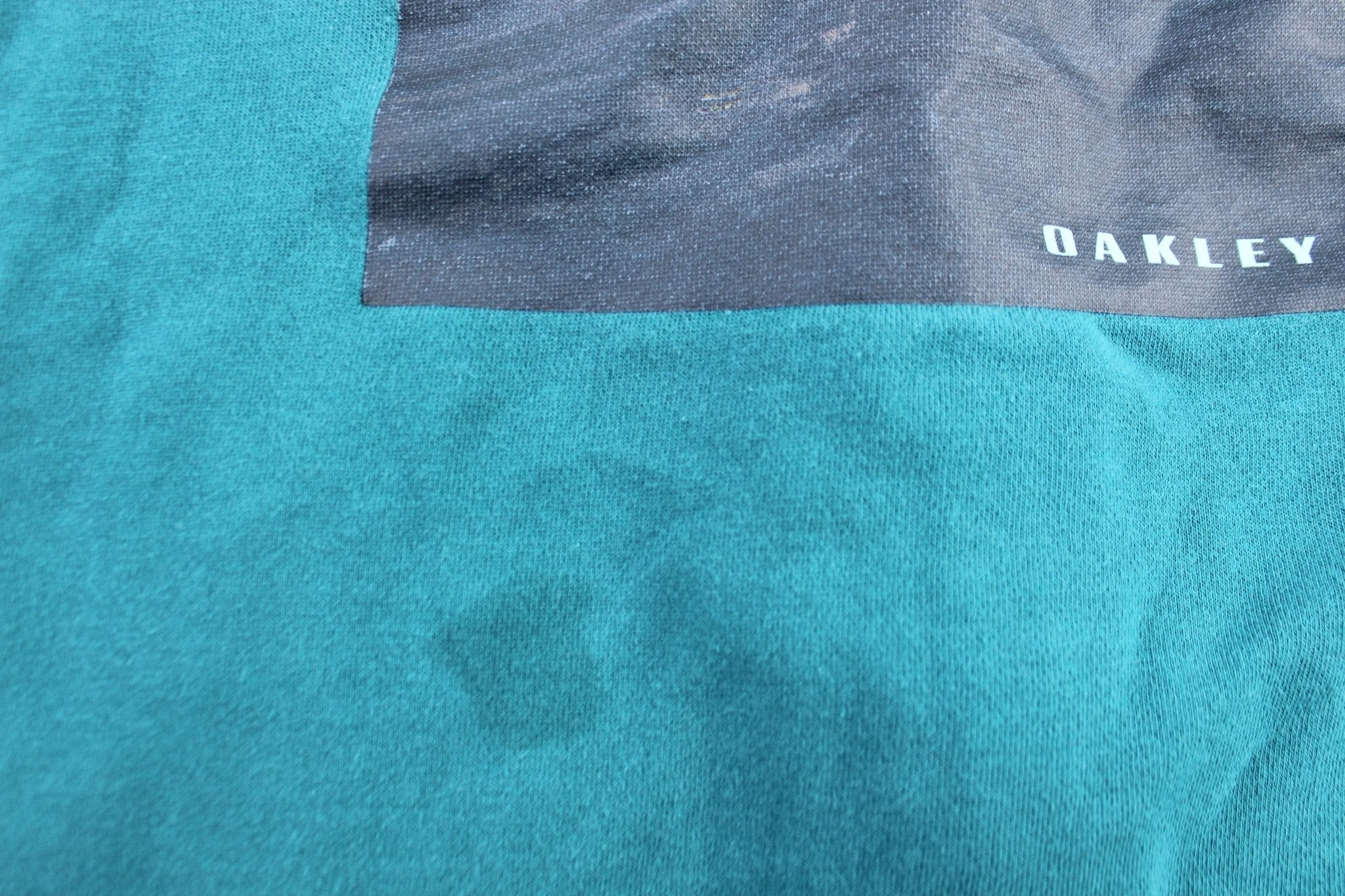 Oakley Logo Hang Loose Teal Pullover Hoodie - Jackets - Thrifted Threads