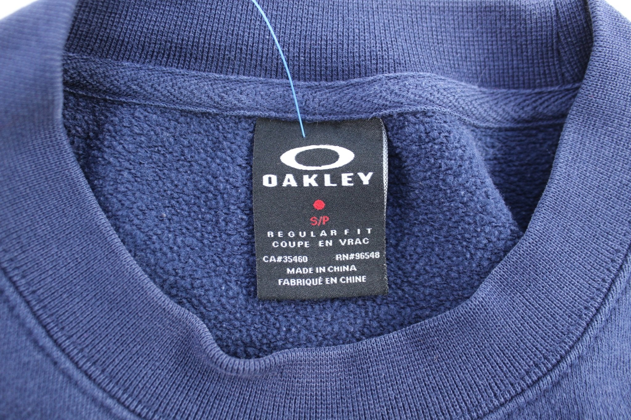 Oakley Logo Regular Fit Blue Pullover Sweatshirt - ThriftedThreads.com