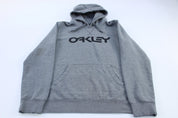 Oakley Spellout Logo Grey Pullover Hoodie - Jacket - Thrifted Threads
