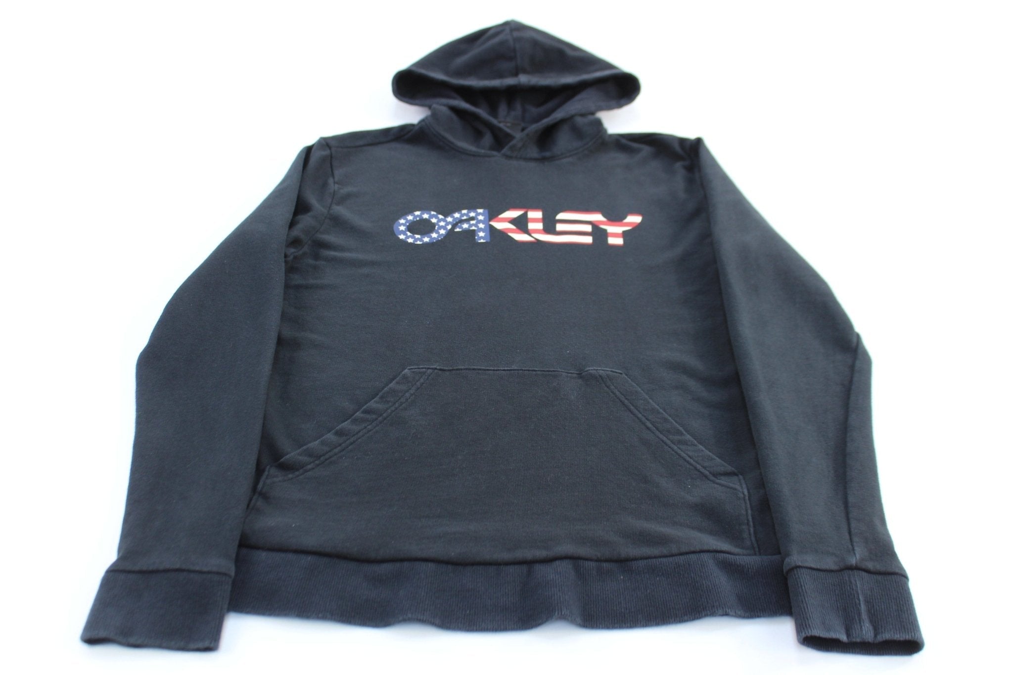 Oakley USA Spellout Logo Black Pullover Hoodie - Jackets - Thrifted Threads