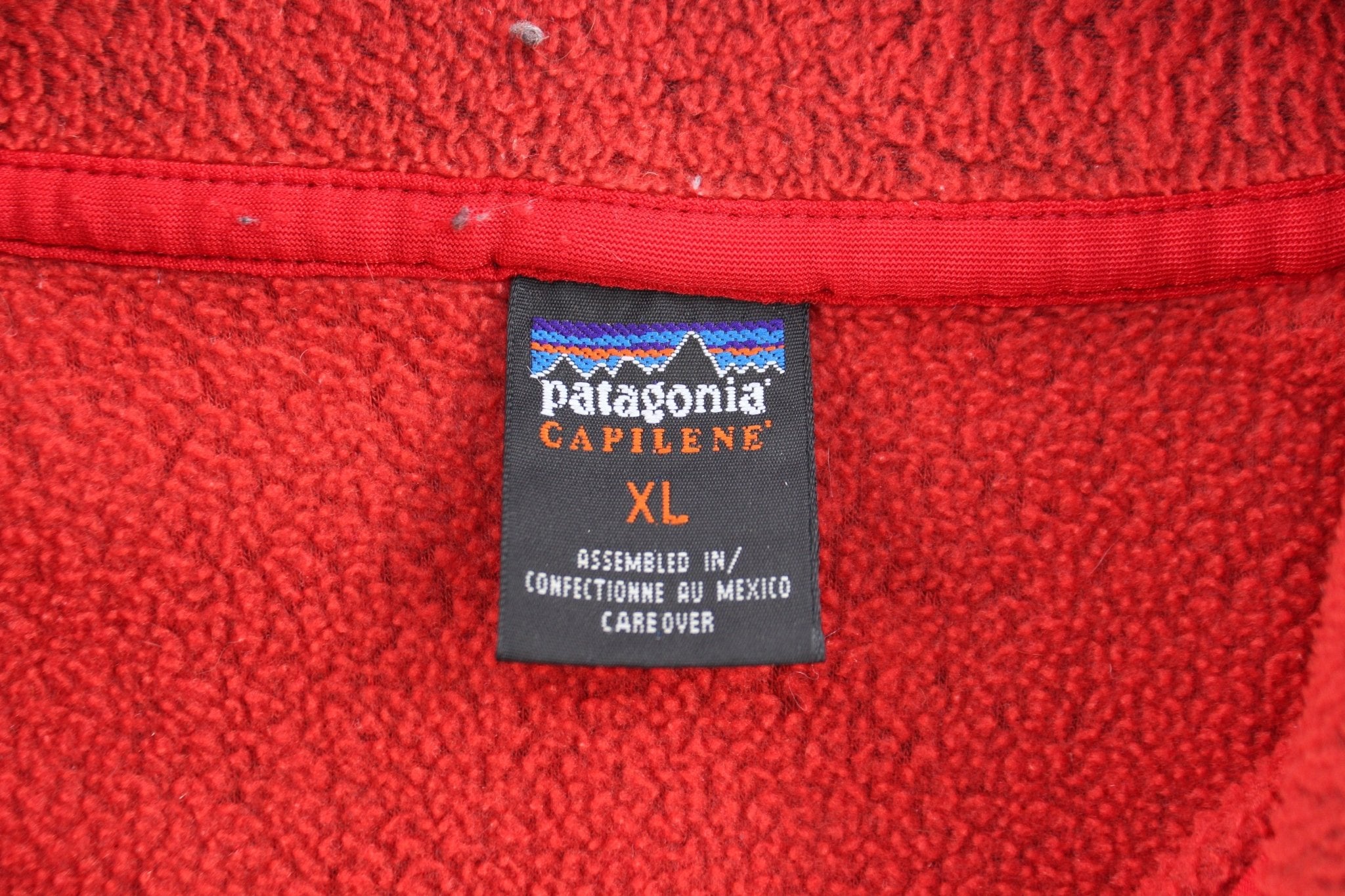Patagonia Capilene Red/Orange Half Zip Fleece Pullover - ThriftedThreads.com