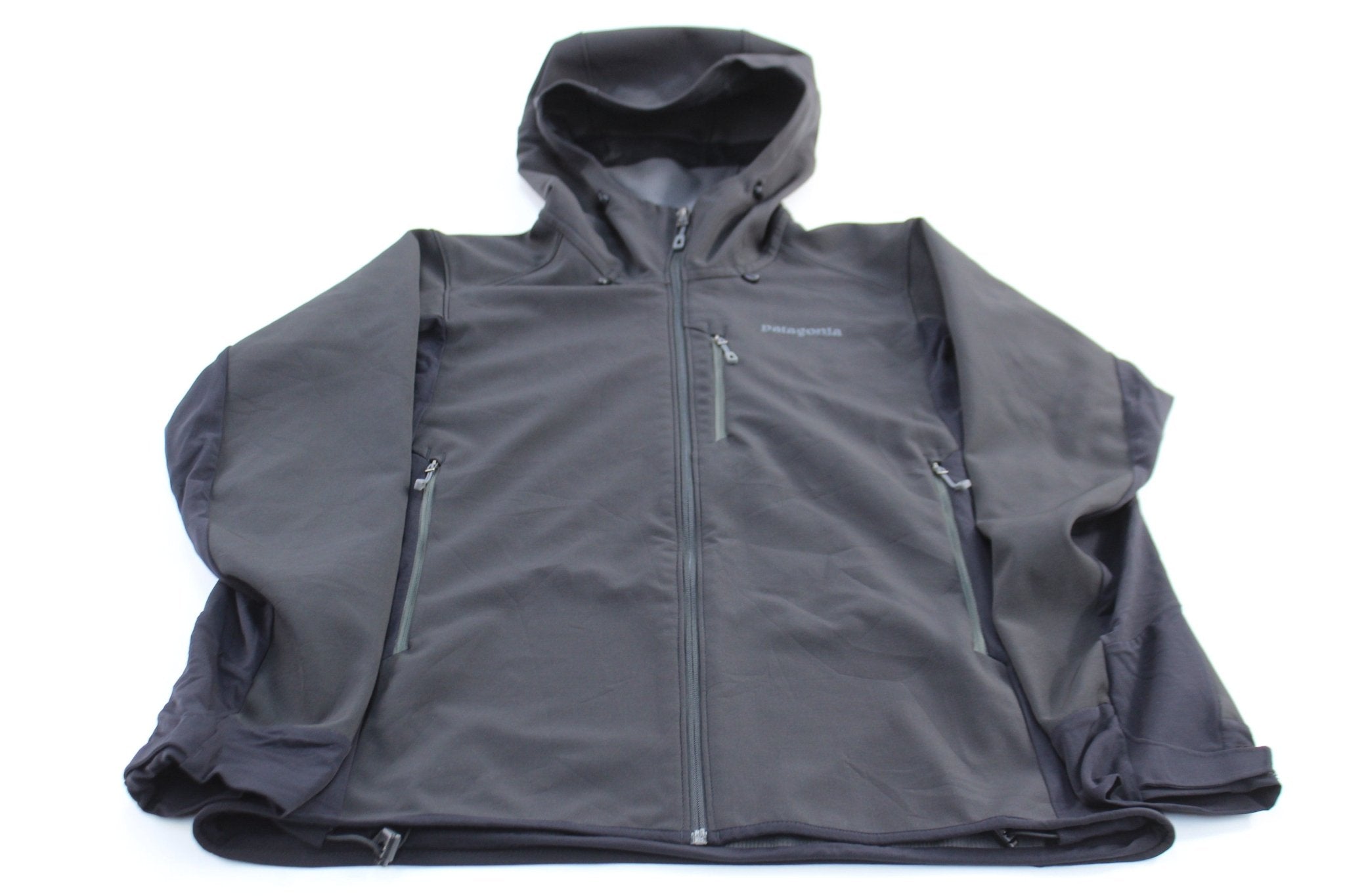 Patagonia Embroidered Logo Black Adze Hybrid Jacket - ThriftedThreads.com