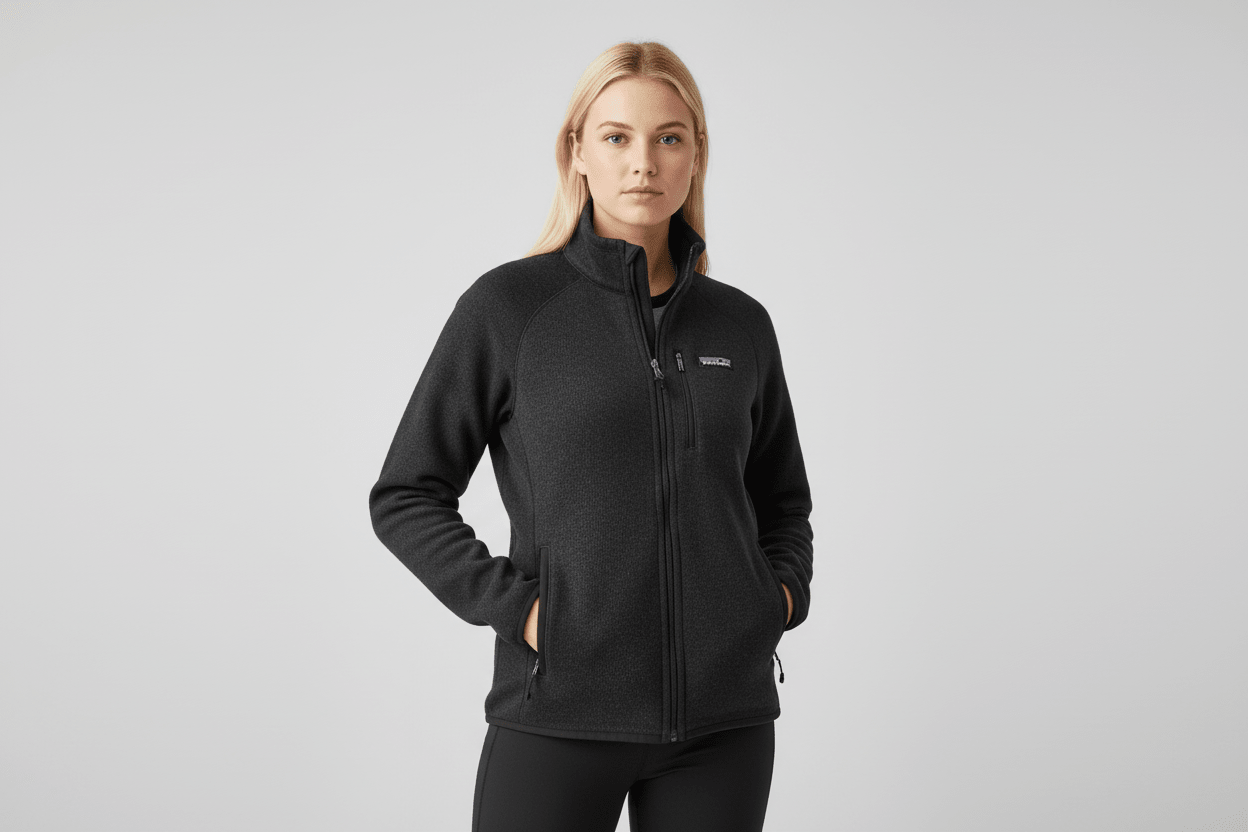 Patagonia Logo Patch Black Full Zip Jacket - Jacket - Thrifted Threads