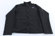 Patagonia Logo Patch Black Full Zip Sweater - ThriftedThreads.com