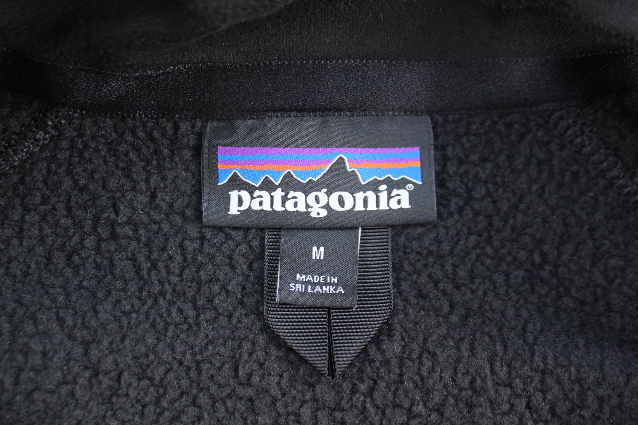 Patagonia Logo Patch Black Full Zip Sweater - ThriftedThreads.com