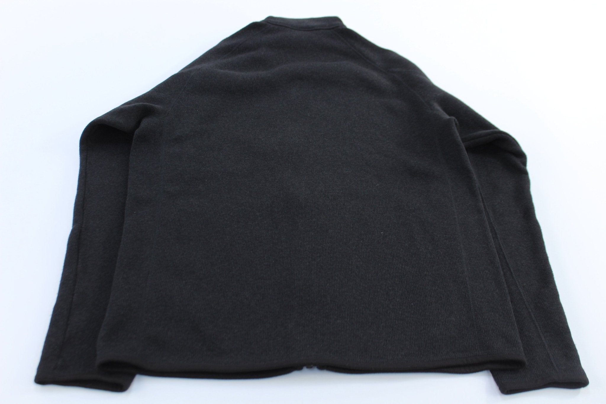 Patagonia Logo Patch Black Full Zip Sweater - ThriftedThreads.com