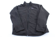 Patagonia Logo Patch Black Zip Up Jacket - ThriftedThreads.com
