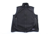 Patagonia Logo Patch Black Zip Up Vest - ThriftedThreads.com