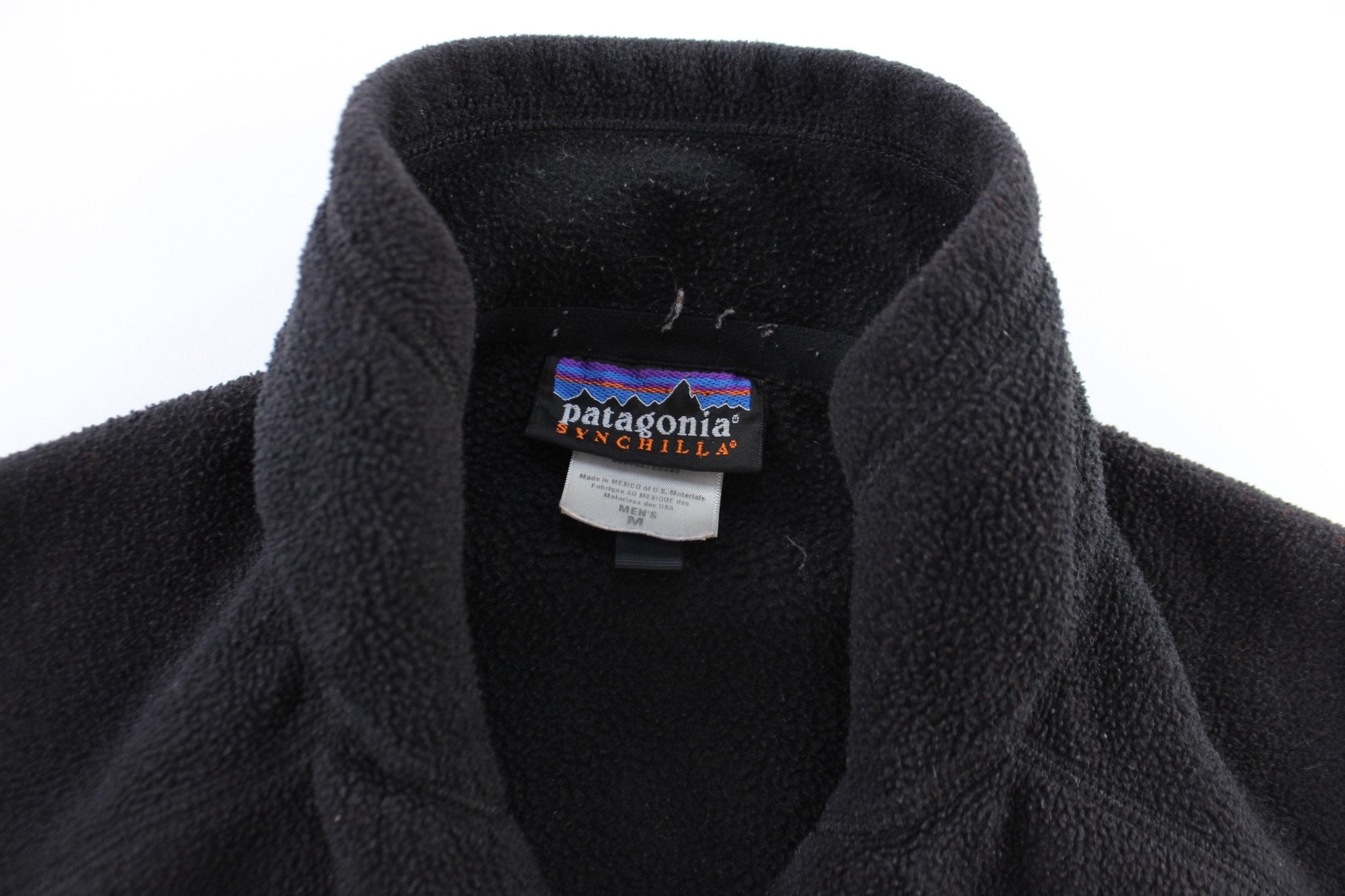 Patagonia Logo Patch Black Zip Up Vest - ThriftedThreads.com