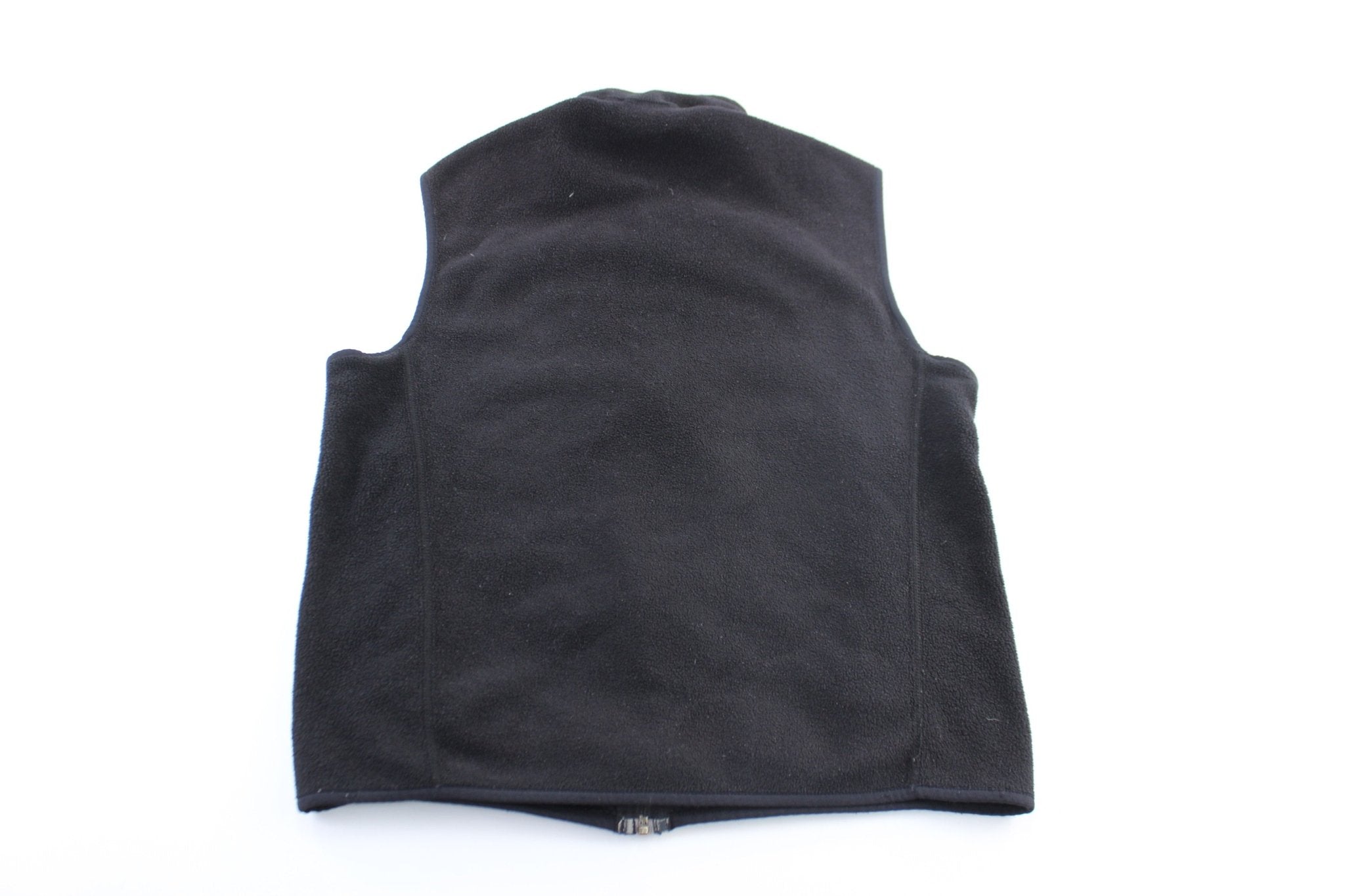 Patagonia Logo Patch Black Zip Up Vest - ThriftedThreads.com