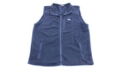 Patagonia Logo Patch Blue Fleece Zip Up Vest - ThriftedThreads.com
