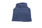 Patagonia Logo Patch Blue Fleece Zip Up Vest - ThriftedThreads.com