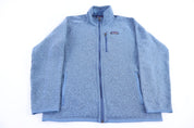 Patagonia Logo Patch Blue Full Zip Sweater - Sweater - Thrifted Threads