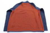Patagonia Logo Patch Blue & Orange Half Zip Pullover - ThriftedThreads.com