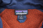 Patagonia Logo Patch Blue & Orange Half Zip Pullover - ThriftedThreads.com