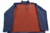 Patagonia Logo Patch Blue & Orange Half Zip Pullover - ThriftedThreads.com