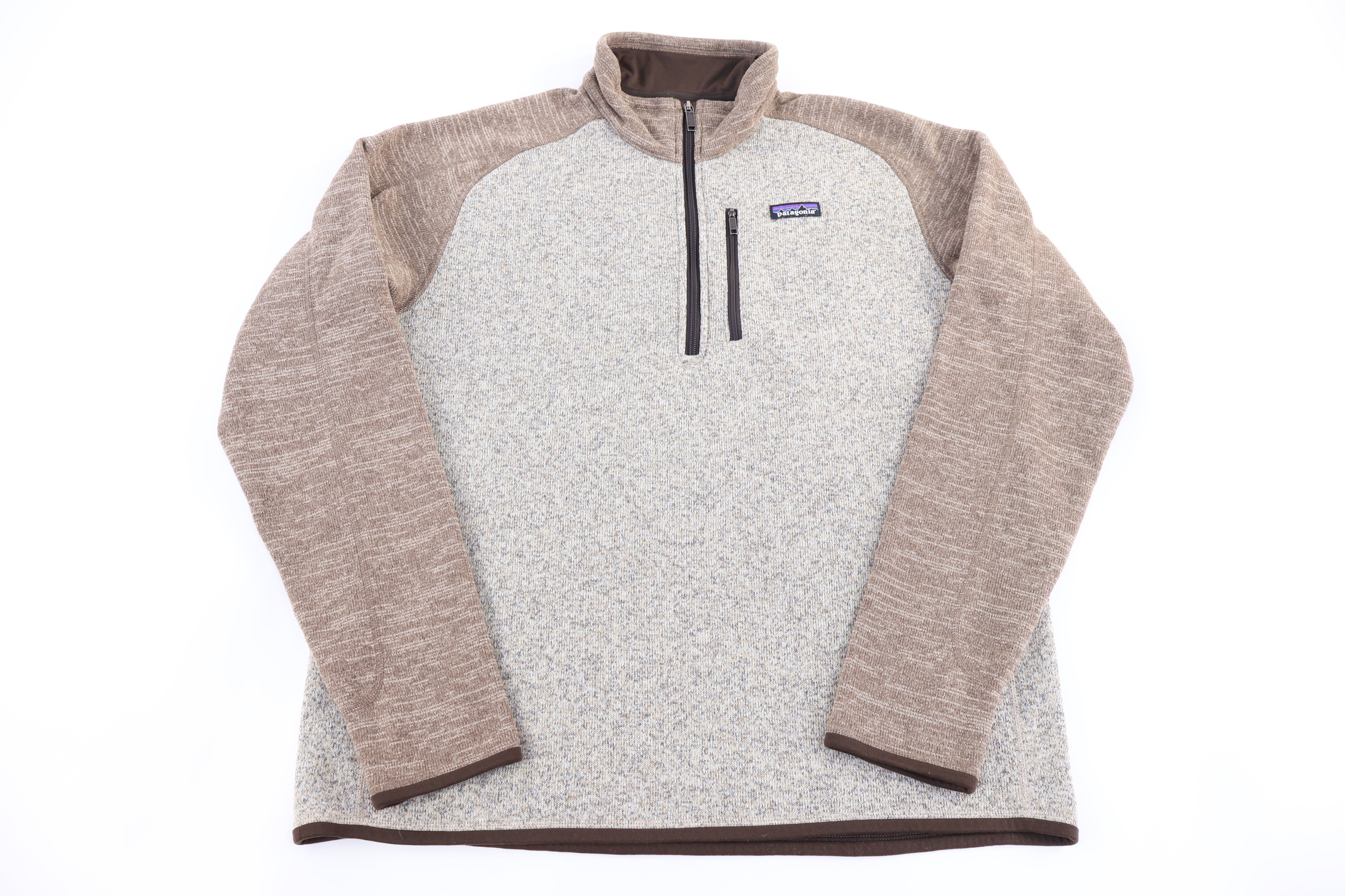 Patagonia Logo Patch Brown Quarter Zip Pullover - Sweater - Thrifted Threads