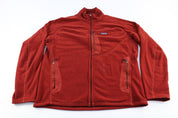 Patagonia Logo Patch Burnt Orange Zip Up Jacket - ThriftedThreads.com