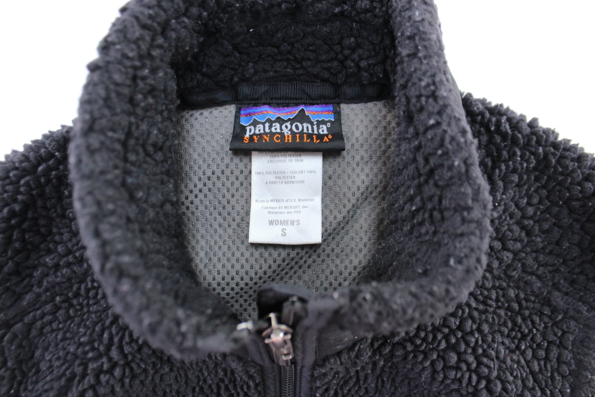 Patagonia Logo Patch Fleece Zip Up Vest - ThriftedThreads.com