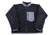 Patagonia Logo Patch Full Zip Deep Pile Sherpa Jacket - jacket - Thrifted Threads