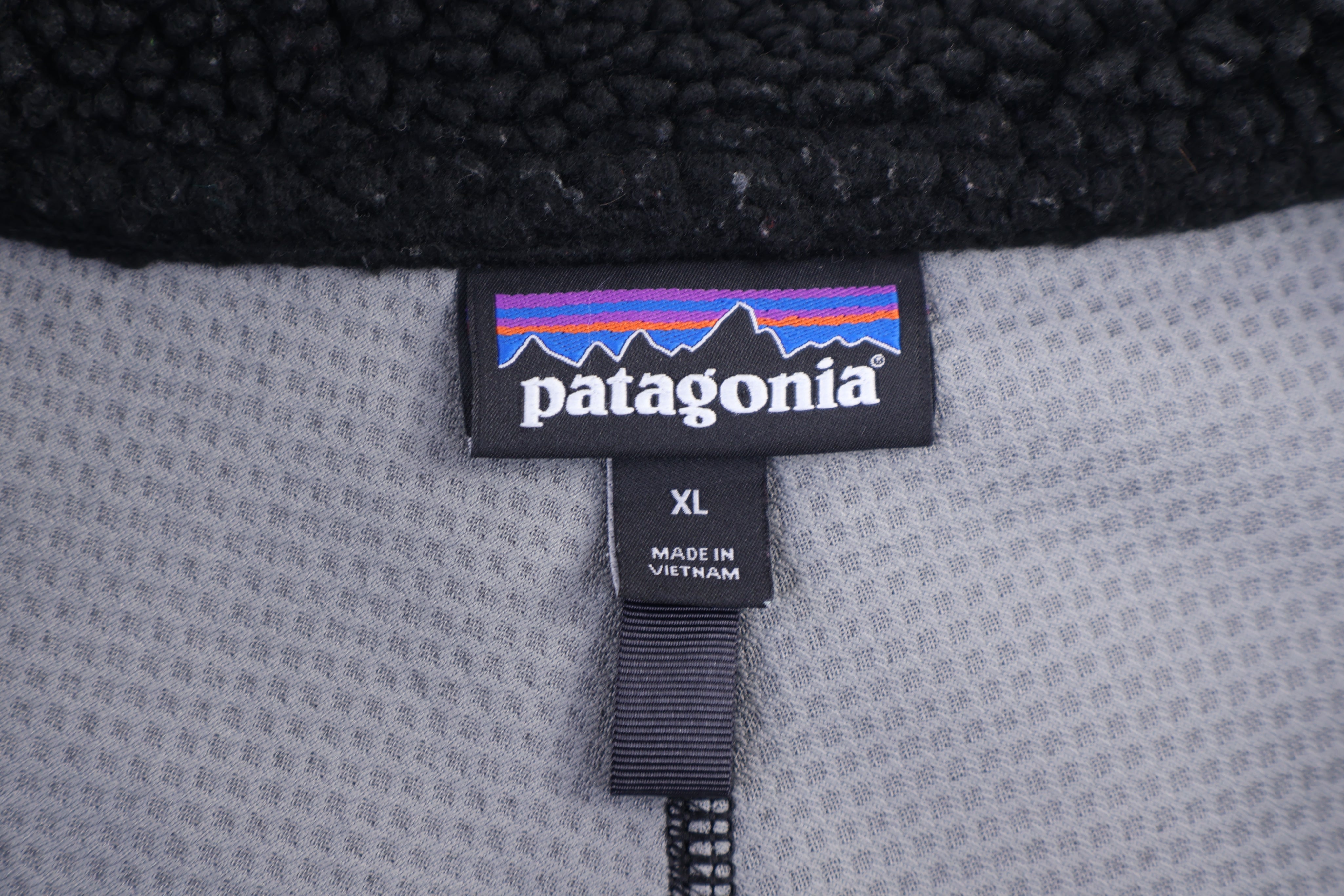 Patagonia Logo Patch Full Zip Deep Pile Sherpa Jacket - jacket - Thrifted Threads