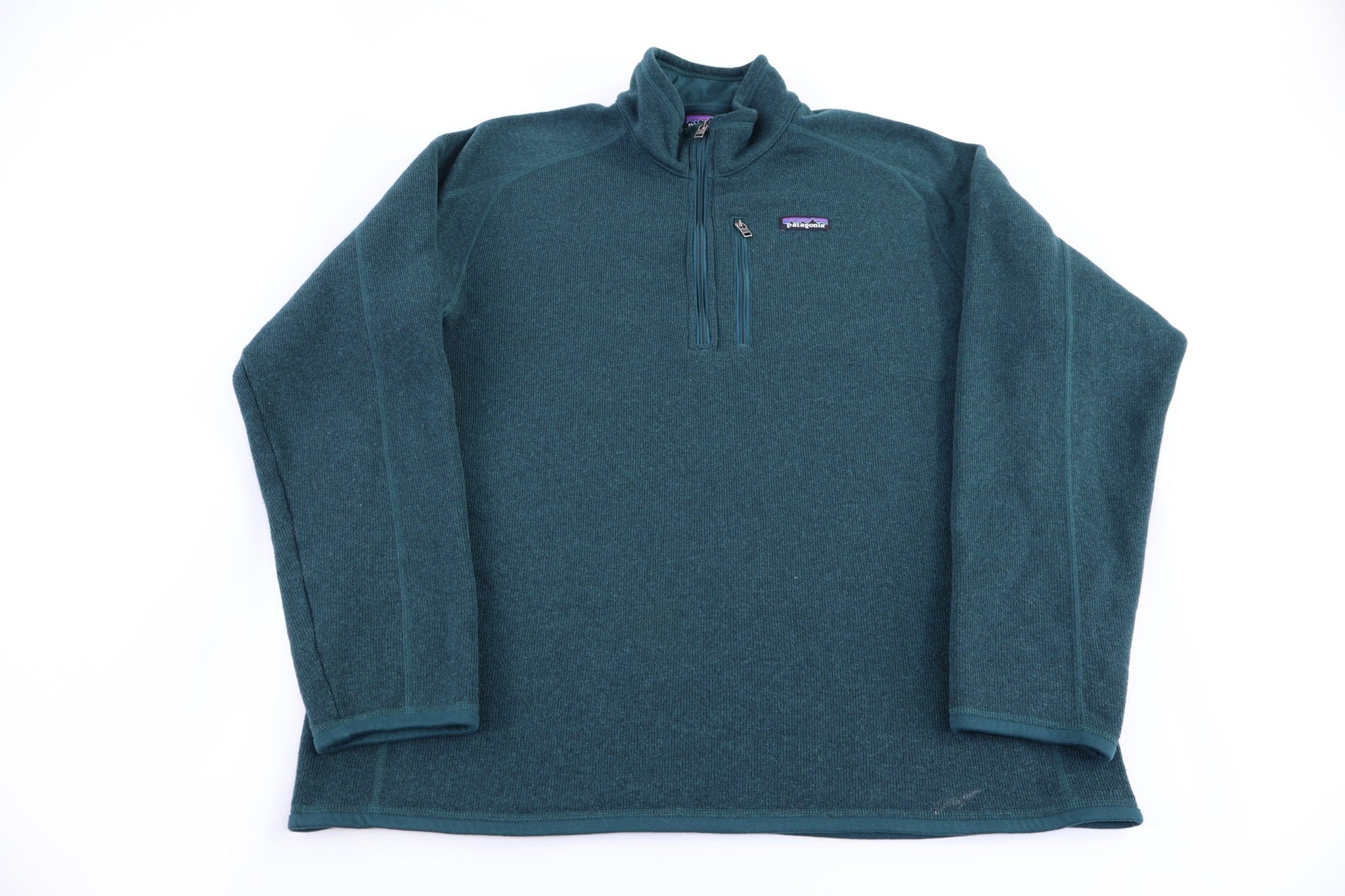 Patagonia Logo Patch Green Quarter Zip Pullover - Sweater - Thrifted Threads