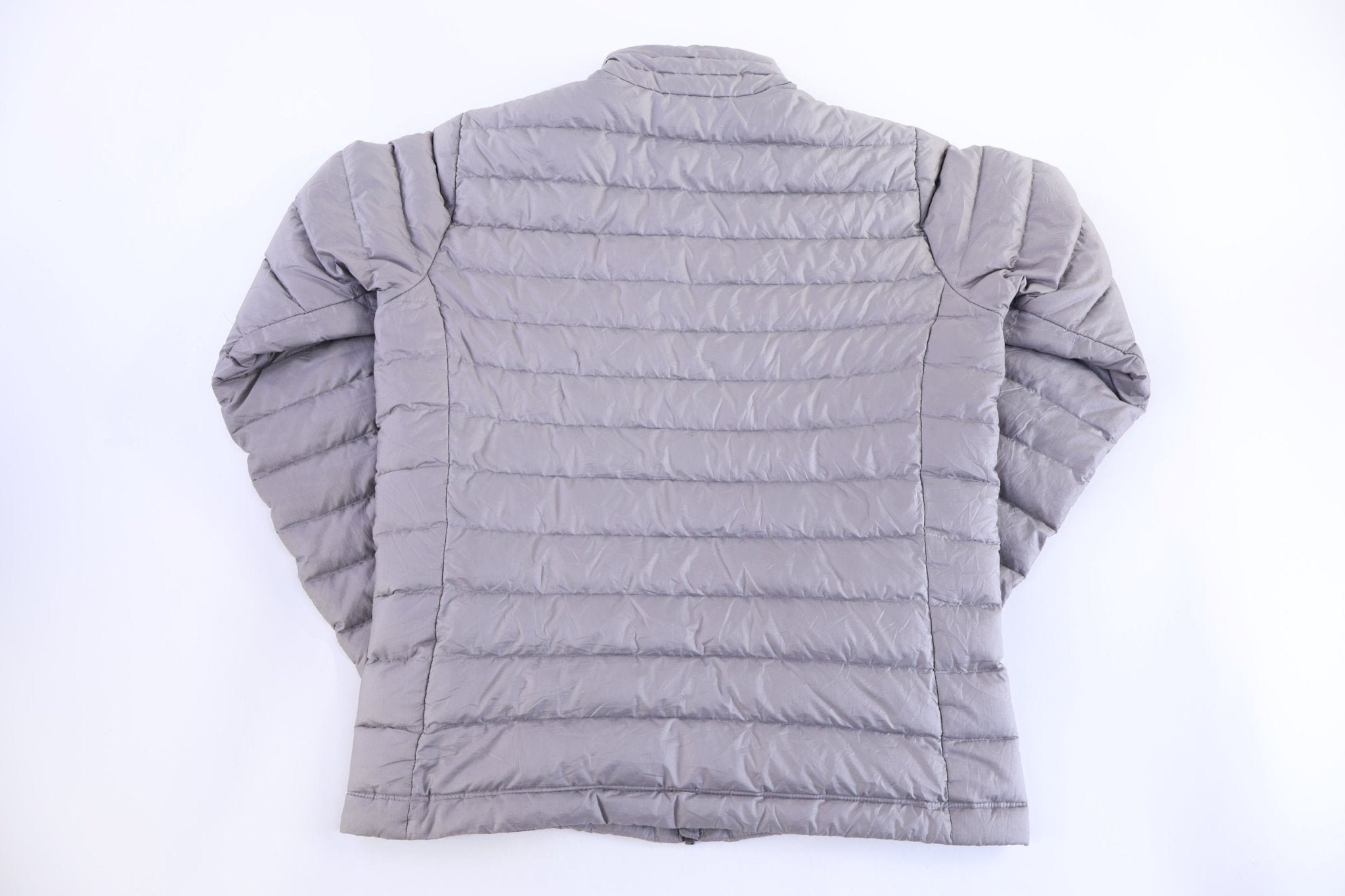 Patagonia Logo Patch Grey Full Zip Puffer Jacket - Jacket - Thrifted Threads