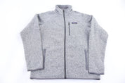 Patagonia Logo Patch Grey Full Zip Sweater - Sweater - Thrifted Threads