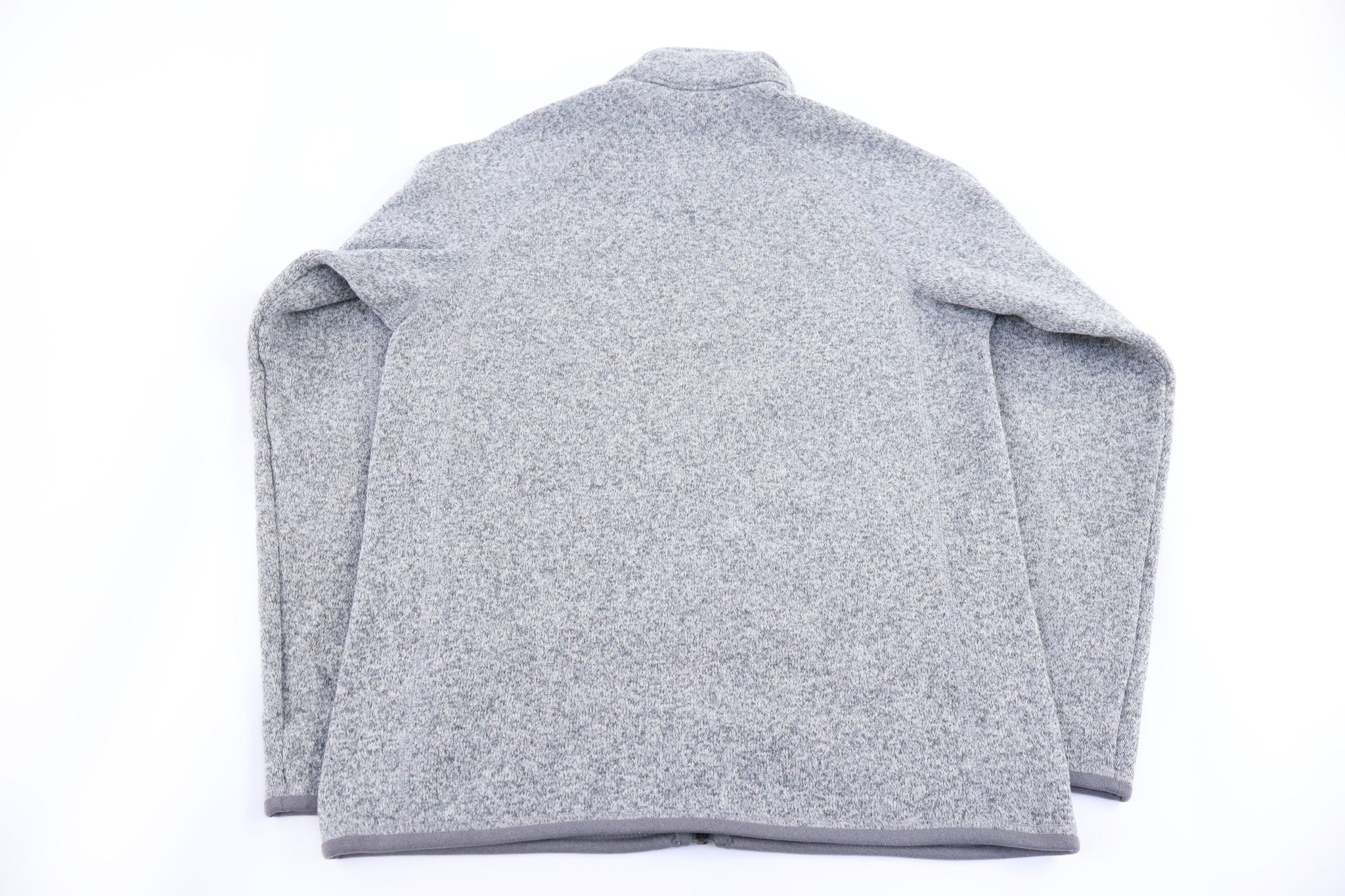 Patagonia Logo Patch Grey Full Zip Sweater - Sweater - Thrifted Threads