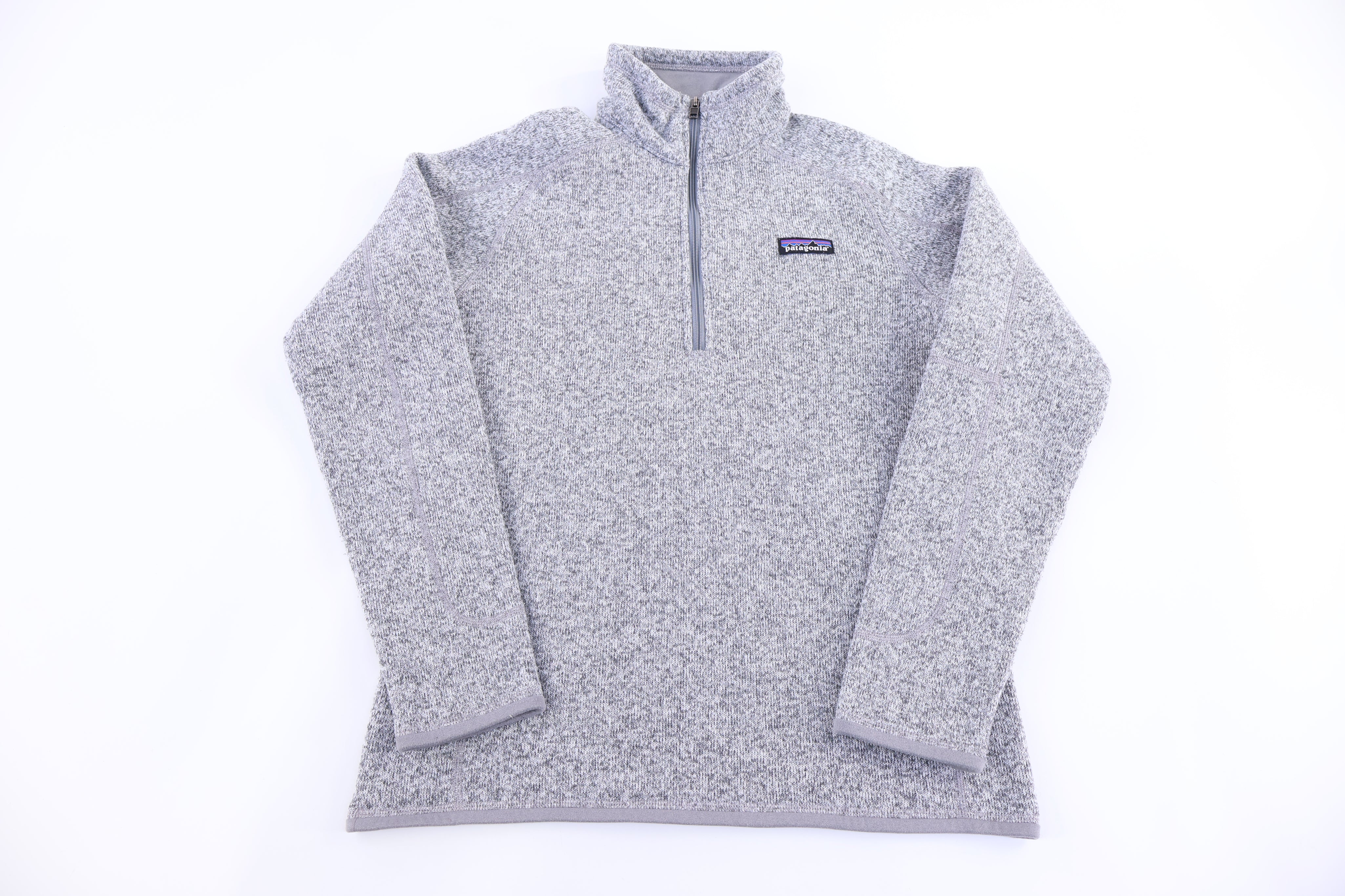 Patagonia Logo Patch Grey Pullover - Sweater - Thrifted Threads