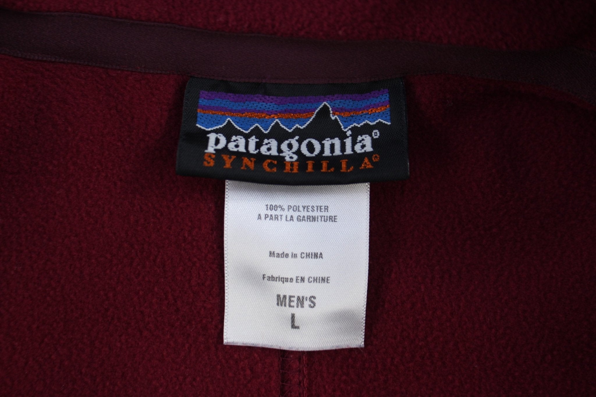 Patagonia Logo Patch Maroon Full Zip Fleece Jacket - Jacket - Thrifted Threads
