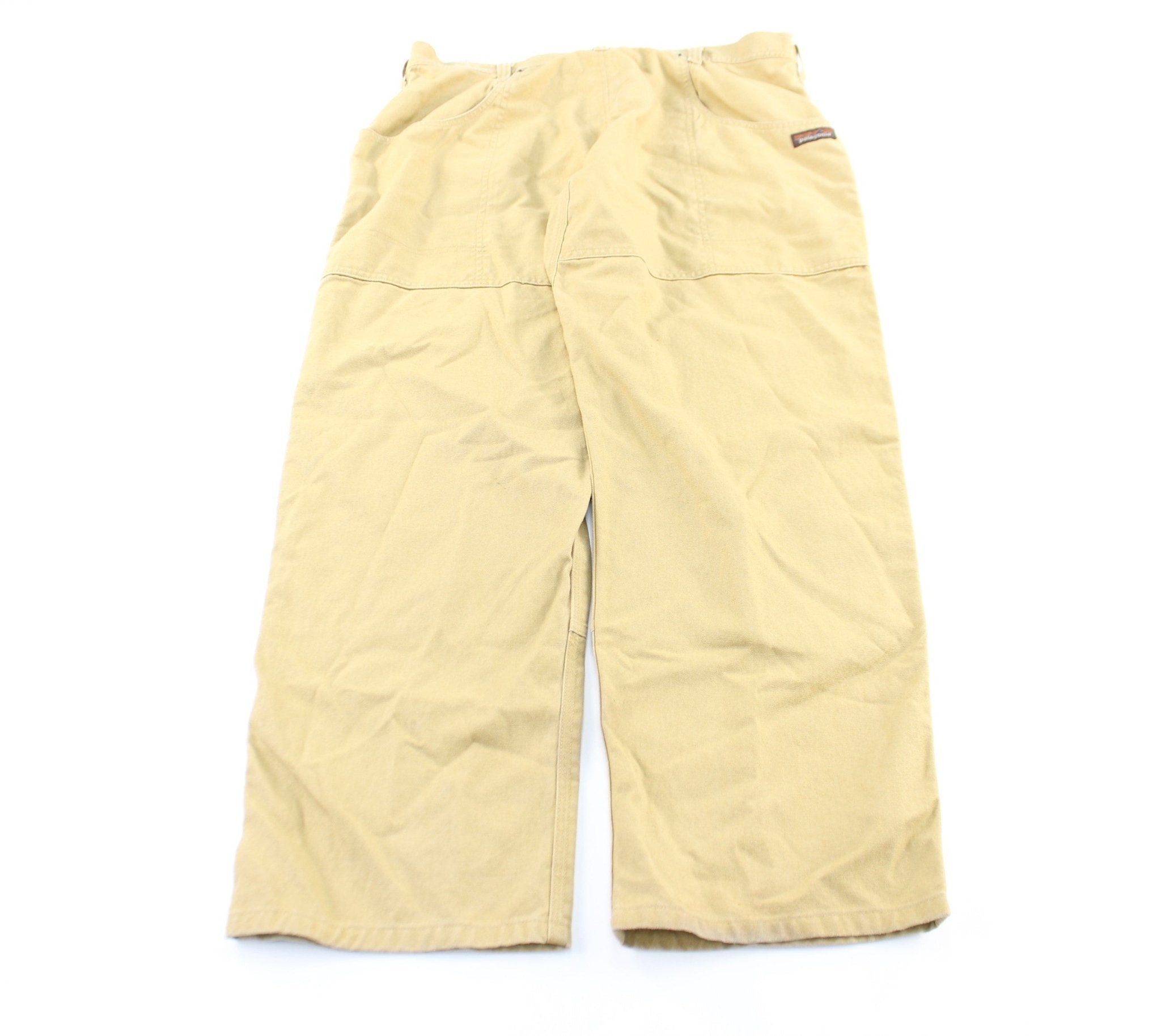 Patagonia Logo Patch Tan Outdoor Pants - ThriftedThreads.com