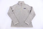 Patagonia Logo Patch Tan Quarter Zip Fleece Pullover - Sweater - Thrifted Threads