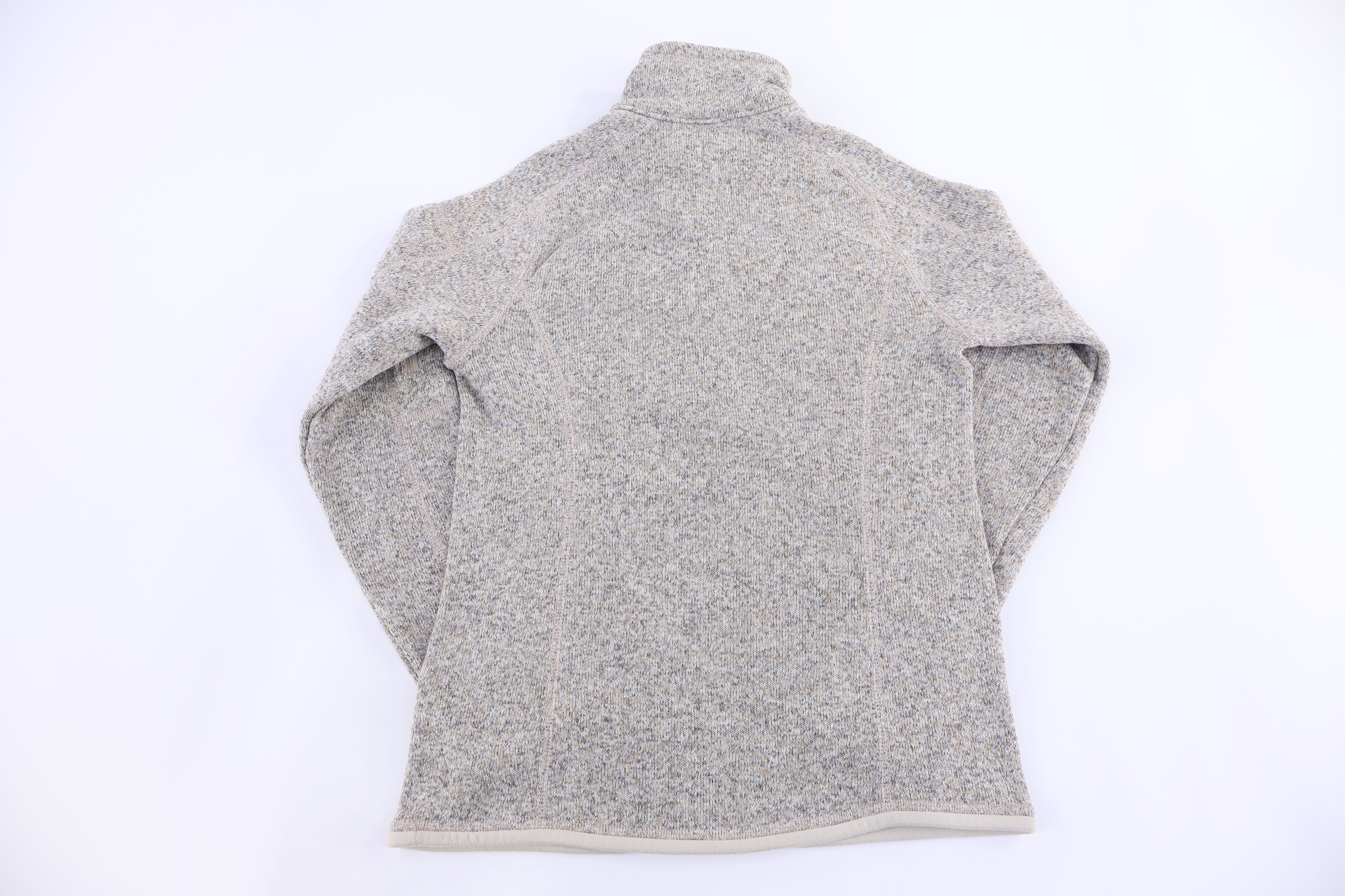 Patagonia Logo Patch Tan Quarter Zip Fleece Pullover - Sweater - Thrifted Threads